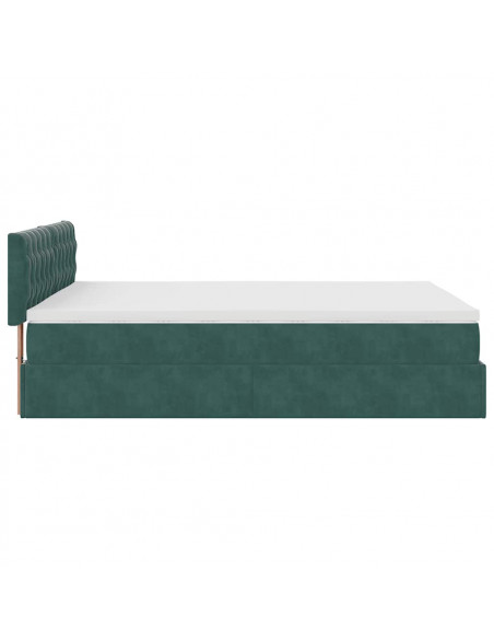 Struttura Letto Pouf con Materasso 140x200 cm in Velluto