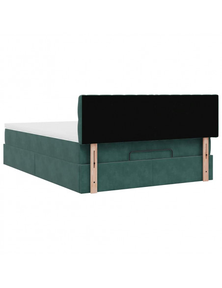 Struttura Letto Pouf con Materasso 140x200 cm in Velluto