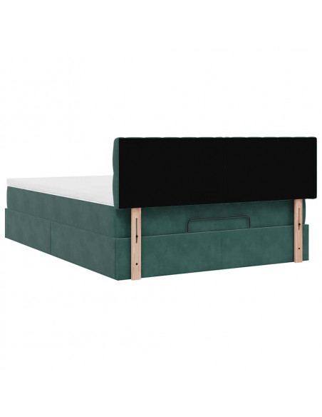 Struttura Letto Pouf con Materasso 140x200 cm in Velluto