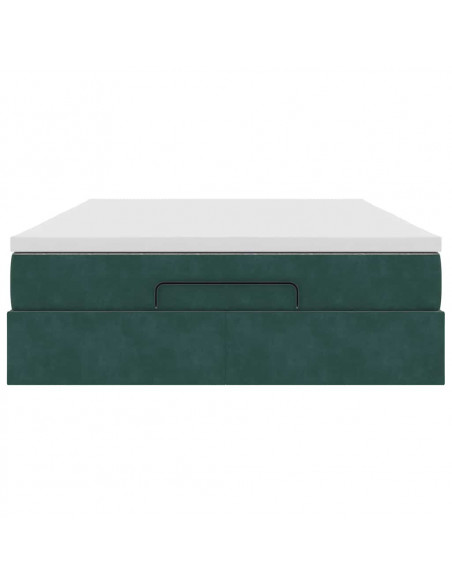 Struttura Letto Pouf con Materasso 140x200 cm in Velluto