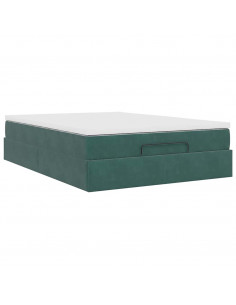 Struttura Letto Pouf con Materasso 140x200 cm in Velluto 2