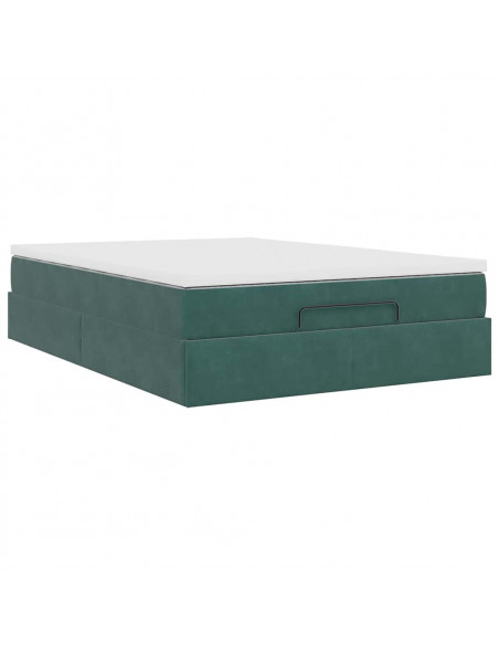 Struttura Letto Pouf con Materasso 140x200 cm in Velluto