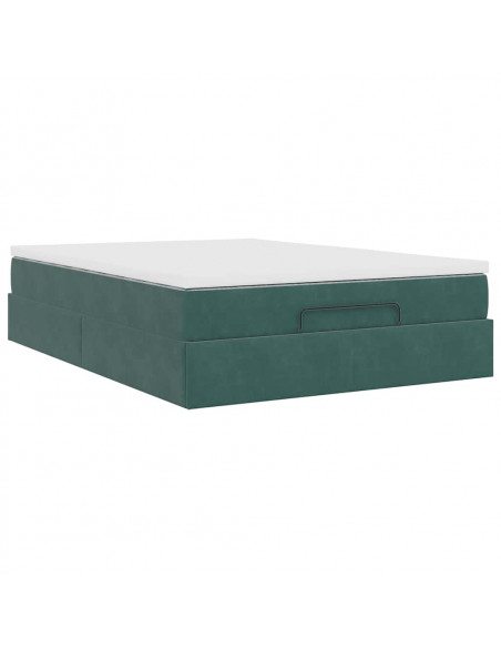 Struttura Letto Pouf con Materasso 140x200 cm in Velluto
