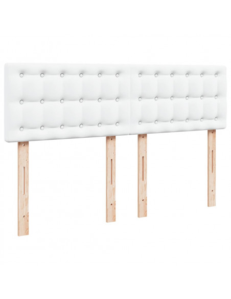 Struttura Letto Pouf con Materasso Bianco 140x190 cm Similpelle