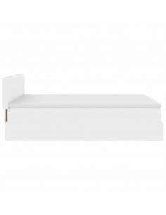 Struttura Letto Pouf con Materasso Bianco 140x190 cm Similpelle 2