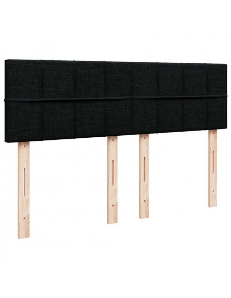 Struttura Letto Pouf con Materasso Nero 140x190 cm in Tessuto