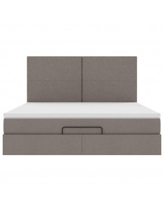 Struttura Letto Pouf con Materasso Tortora 180x200cm in Tessuto