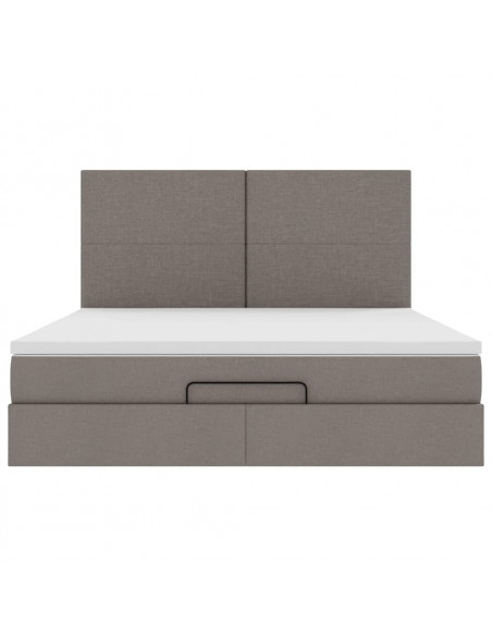 Struttura Letto Pouf con Materasso Tortora 180x200cm in Tessuto