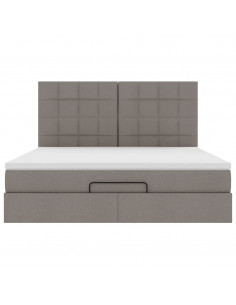 Struttura Letto Pouf con Materasso Tortora 180x200cm in Tessuto