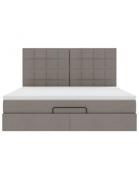 Struttura Letto Pouf con Materasso Tortora 180x200cm in Tessuto