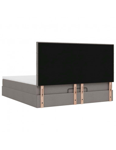 Struttura Letto Pouf con Materasso Tortora 180x200cm in Tessuto