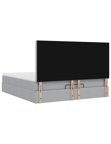 Struttura Letto Pouf con Materasso Tortora 180x200cm in Tessuto