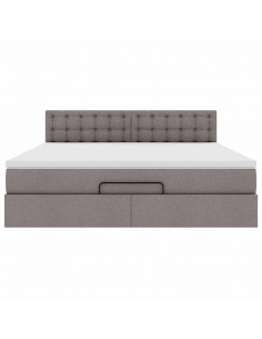Struttura Letto Pouf con Materasso Tortora 180x200cm in Tessuto
