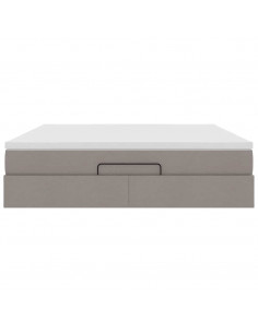 Struttura Letto Pouf con Materasso Tortora 180x200cm in Tessuto