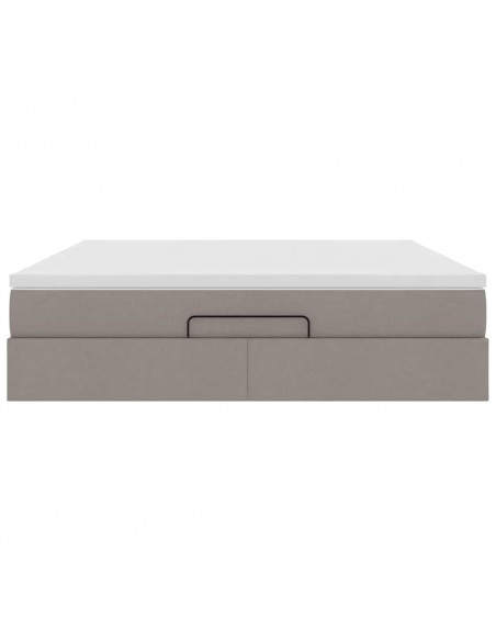 Struttura Letto Pouf con Materasso Tortora 180x200cm in Tessuto