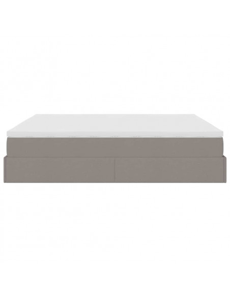 Struttura Letto Pouf con Materasso Tortora 180x200cm in Tessuto