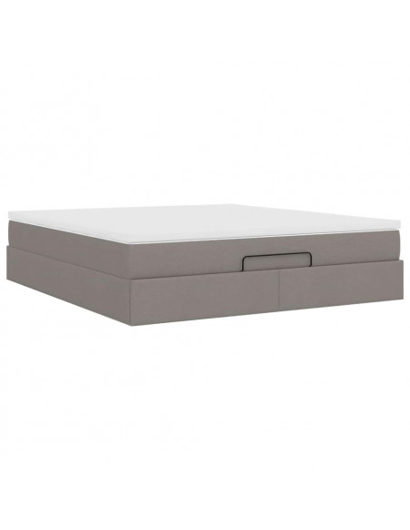 Struttura Letto Pouf con Materasso Tortora 180x200cm in Tessuto