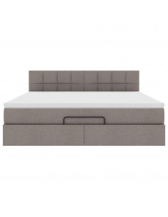 Struttura Letto Pouf con Materasso Tortora 180x200cm in Tessuto