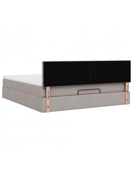 Struttura Letto Pouf con Materasso Tortora 180x200cm in Tessuto