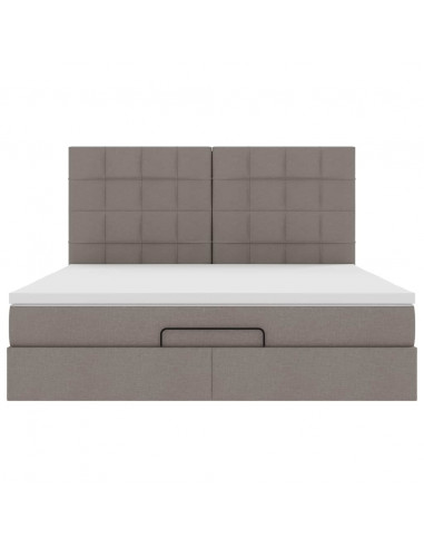 Struttura Letto Pouf con Materasso Tortora 180x200cm in Tessuto