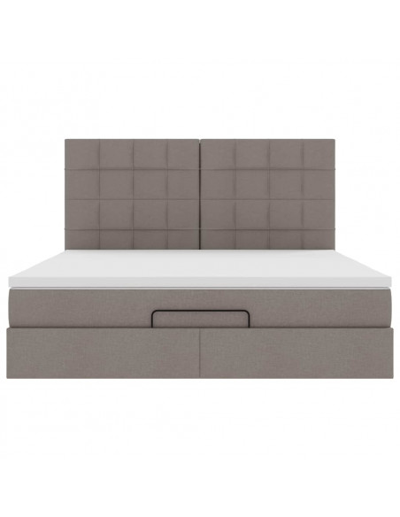 Struttura Letto Pouf con Materasso Tortora 180x200cm in Tessuto