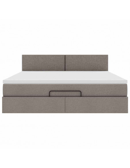 Struttura Letto Pouf con Materasso Tortora 180x200cm in Tessuto