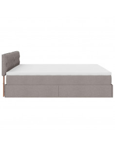 Struttura Letto Pouf con Materasso Tortora 180x200cm in Tessuto 2