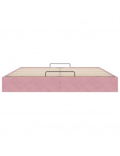 Struttura Letto Pouf senza Materasso Rosa 160x200 cm in Velluto