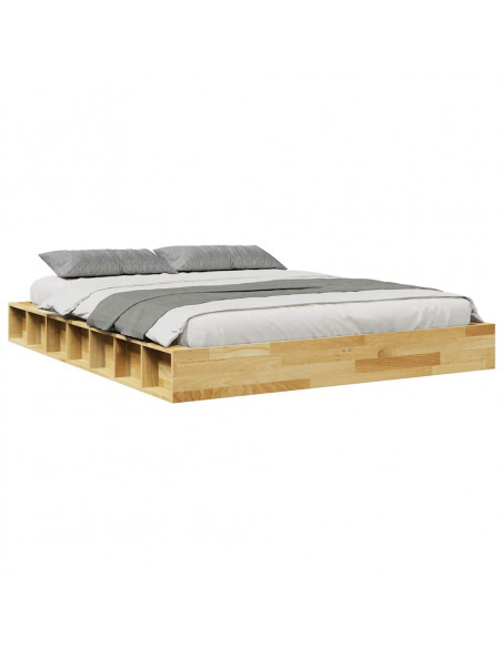 Struttura Letto Senza Materasso 135x190 cm in Legno di Rovere