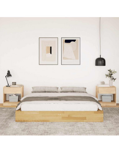 Struttura Letto Senza Materasso 140x190 cm in Legno di Rovere