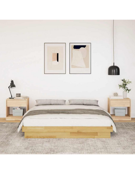 Struttura Letto Senza Materasso 140x200 cm in Legno di Rovere