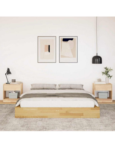 Struttura Letto Senza Materasso 140x200 cm in Legno di Rovere