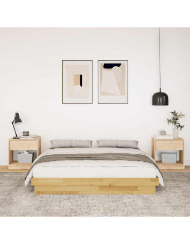 Struttura Letto Senza Materasso 150x200 cm in Legno di Rovere