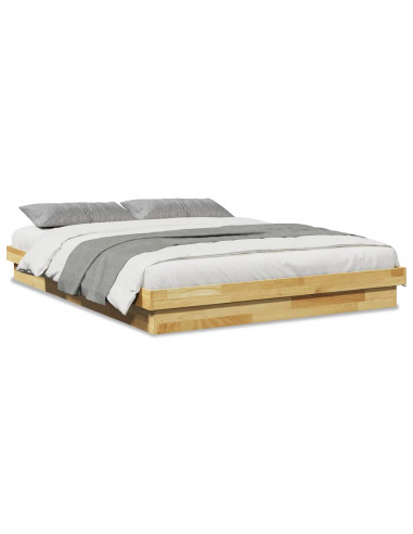 Struttura Letto Senza Materasso 150x200 cm in Legno di Rovere