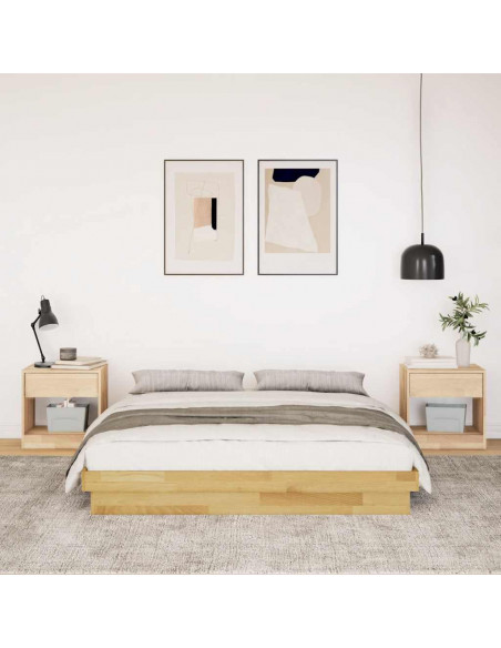 Struttura Letto Senza Materasso 160x200 cm in Legno di Rovere