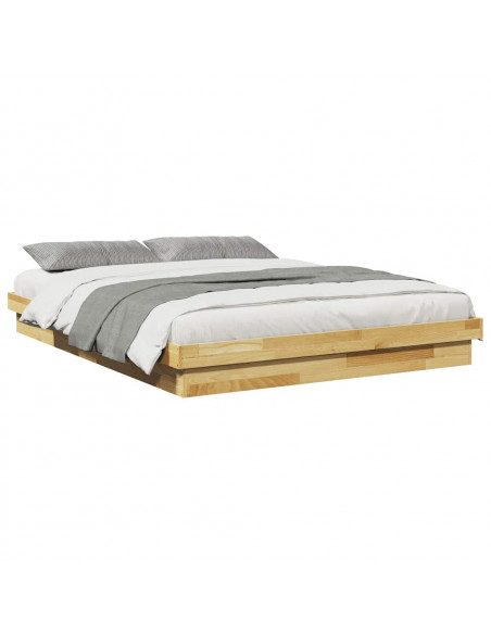 Struttura Letto Senza Materasso 160x200 cm in Legno di Rovere