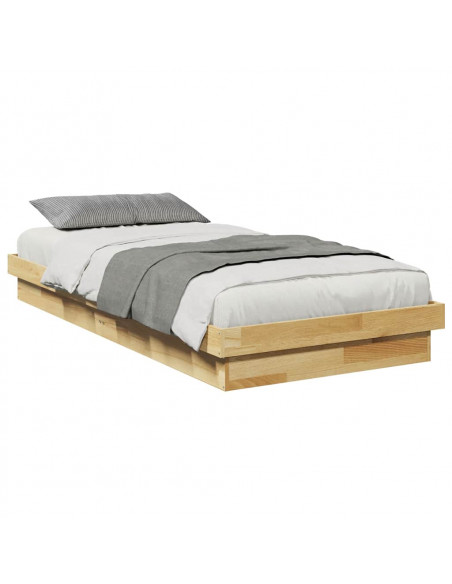 Struttura Letto Senza Materasso 75x190 cm in Legno di Rovere