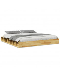 Struttura Letto Senza Materasso in Legno Massello di Rovere