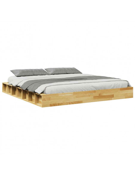 Struttura Letto Senza Materasso in Legno Massello di Rovere