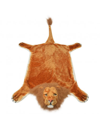 Tappeto di Peluche a Forma di Leone 205 cm Marrone