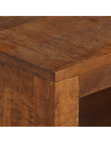 Tavolino da Caffè con 2 Cassetti 90x40x50 cm Massello di Mango