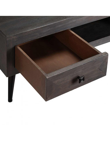 Tavolino da Caffè in Legno Massello di Mango 100x60x35 cm