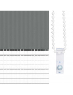 Tenda Zebra Grigio Scuro Larghezza Tessuto 35,9 cm Poliestere