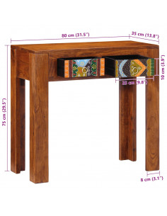 Tavolo Consolle 80x35x75 cm in Legno Massello di Acacia