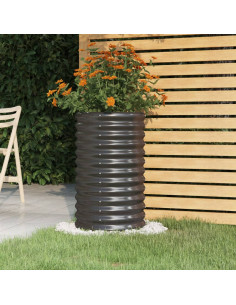Vaso Giardino Acciaio Verniciato Polvere 40x40x68 cm Antracite