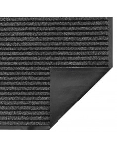 Zerbino a Strisce Nere e Grigie 90x150 cm