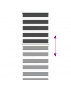 Tenda a Rullo Zebra Nero Larghezza Tessuto 60,9 cm Poliestere 2