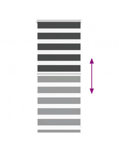 Tenda a Rullo Zebra Nero Larghezza Tessuto 60,9 cm Poliestere