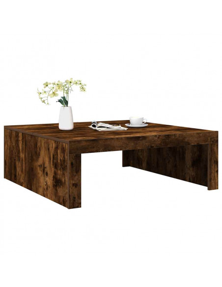 Tavolino da Salotto Rovere Fumo 100x100x35 cm Legno Multistrato