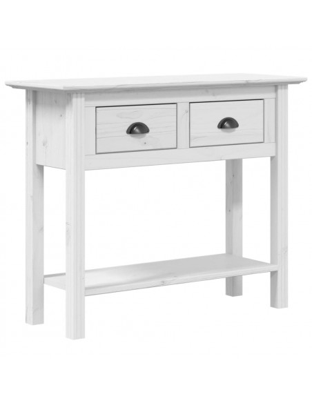 Tavolo Consolle BODO 90x34,5x73 cm Legno Massello Pino Bianco